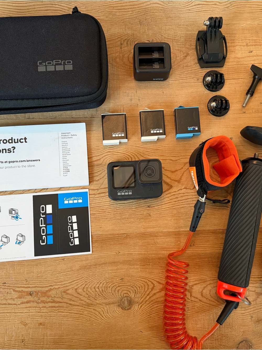 GoPro Hero 9 Black Action Camera with extra batteries, and Accessories